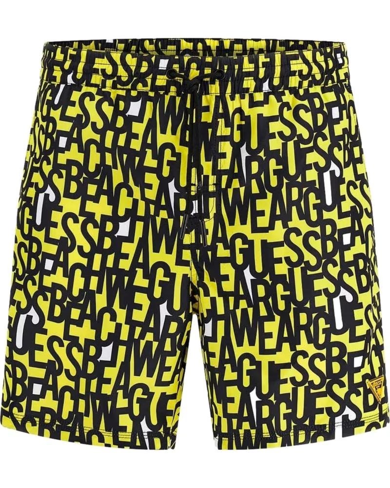 GUESS COSTUME DA BAGNO GUESS DA UOMO GIALLO CON LOGO AMARILLO