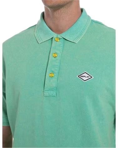REPLAY REPLAY HERREN-POLOSHIRT MIT KURZEN ÄRMELN VERDE