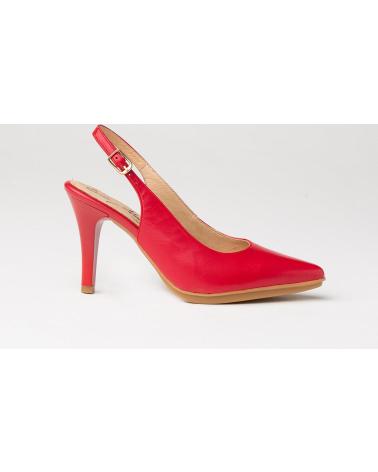 Zapatos de tacón per Donna EVA MAÑAS SALON DESCUBIERTO PIEL 1495 ROJO