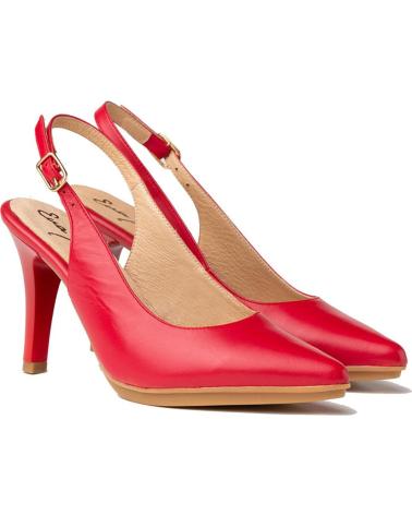 Zapatos de tacón per Donna EVA MAÑAS SALON DESCUBIERTO PIEL 1495 ROJO