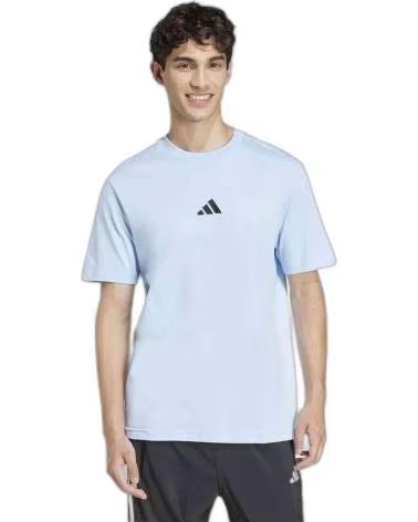 ADIDAS ESSENTIALS LOGO SHORT SLEEVE T-SHIRT BLUE AZUL