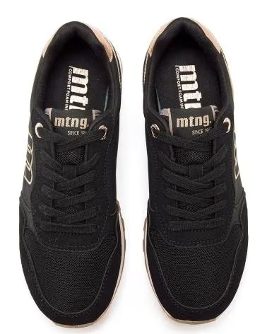 ZAPATILLAS MTNG JOGGO CLASSIC Z261006090901 EN NEGRO CON DETALLES ORO ROSA