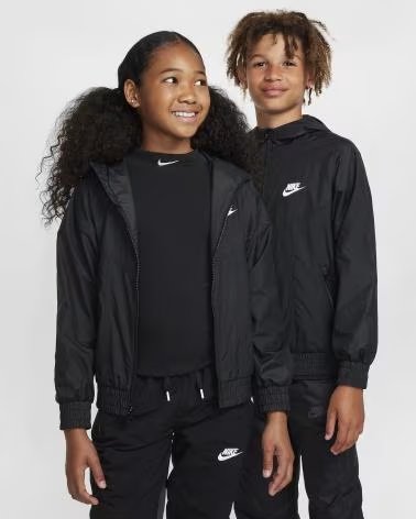 NIKE CHAQUETA CON CAPUCHA KIDS WINDRUNNER FZ5516 NEGRO