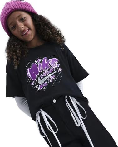 NIKE CAMISETA MANGA CORTA NINOS HV5724 NEGRO