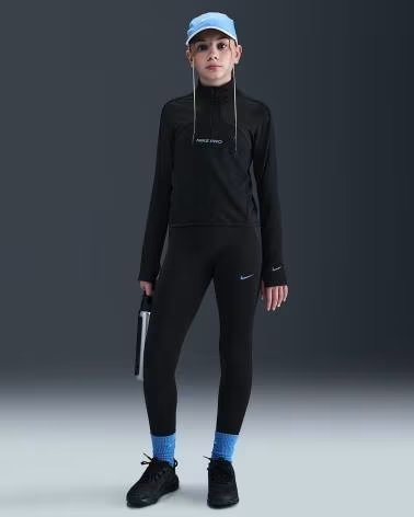 NIKE MAGLIA PRO A MANICHE LUNGHE HV0296 NEGRO