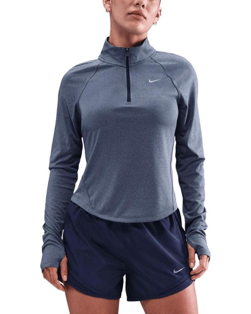 NIKE CAMISETA TEMPO DRI-FIT HV2852 CON MEDIA CREMALLERA GRIS OSCURO