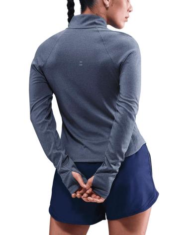 NIKE CAMISETA TEMPO DRI-FIT HV2852 CON MEDIA CREMALLERA GRIS OSCURO