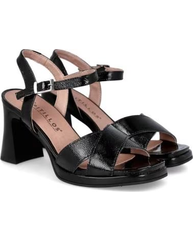 PITILLOS ABSATZSANDALEN 11223 MIT GEKREUZTEN RIEMCHEN NEGRO