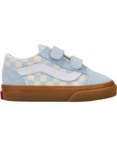 VANS OFF THE WALL SCARPE OLD SKOOL V CHECKERBOARD BAMBINI VN000CTGFOA1 AZUL