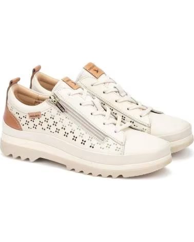 PIKOLINOS ZAPATOS PIKOLINOS 6841 CON CORDONES Y CIERRE LATERAL CREMA