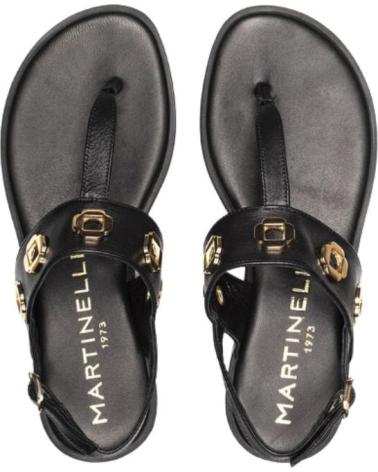 MARTINELLI SANDALIA MAZZINI NEGRA CON ADORNOS DORADOS REF 1171542 NEGRO