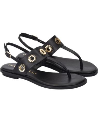 MARTINELLI SANDALIA MAZZINI NEGRA CON ADORNOS DORADOS REF 1171542 NEGRO