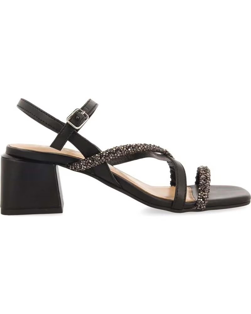 GIOSEPPO 72063 ABSATZSANDALEN MIT STRASSVERZIERTEN RIEMEN NEGRO