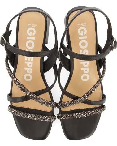 GIOSEPPO 72063 ABSATZSANDALEN MIT STRASSVERZIERTEN RIEMEN NEGRO