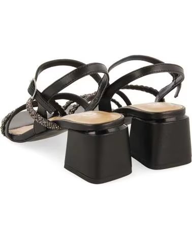 GIOSEPPO 72063 ABSATZSANDALEN MIT STRASSVERZIERTEN RIEMEN NEGRO