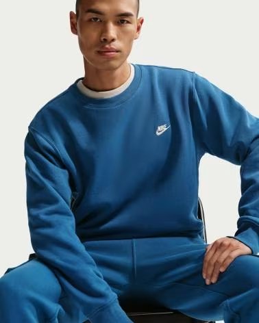 NIKE SUDADERA HOMBRE CLUB FLEECE FN3886 CELESTE