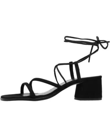 SANDALIAS DE TACÓN CON TIRAS PARA MUJER BRYAN NEGRO NEGRO