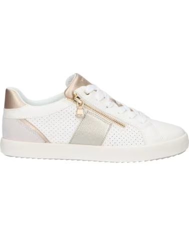 GEOX SNEAKERS GEOX D366HE D BLOMIEE BIANCO CON ZIP DORATA C1352 WHITE-OFF WHITE