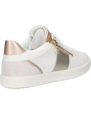 GEOX SNEAKERS GEOX D366HE D BLOMIEE BIANCO CON ZIP DORATA C1352 WHITE-OFF WHITE