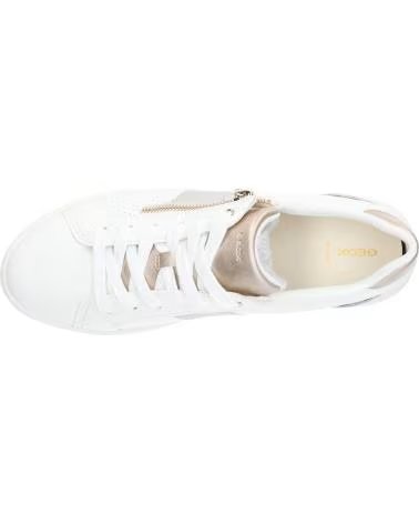 GEOX SNEAKERS GEOX D366HE D BLOMIEE BIANCO CON ZIP DORATA C1352 WHITE-OFF WHITE