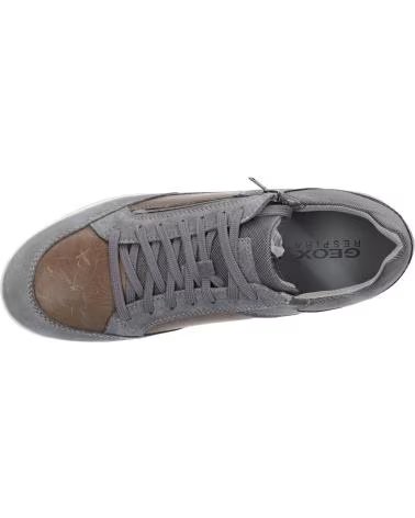 GEOX SCARPE GEOX U RENAN C9371 UOMO PELLE GRIGIO C9371 DK STONE