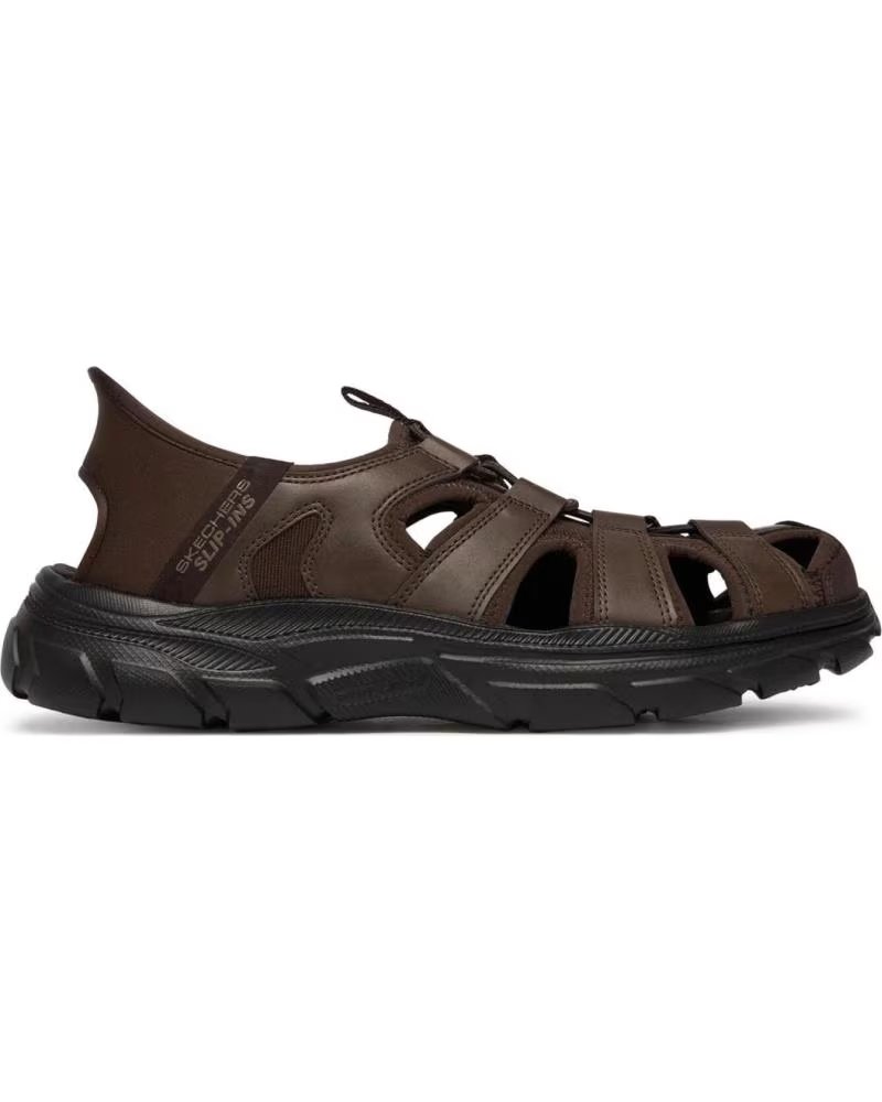 SKECHERS SANDÁLIA SLIP-INS REVOLTED VARTAN CASTANHO MARRON