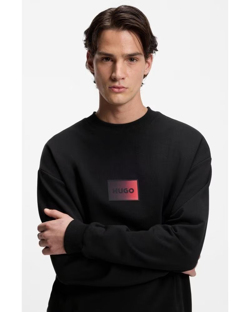HUGO BOSS 50553134 SWEATSHIRT MIT FRONTLOGO NEGRO