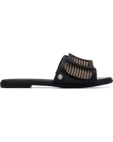 REFRESH SANDALES PLATES AVEC BOUCLE ET DÉTAIL TRESSÉ 175029 NEGRO