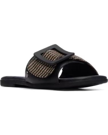 REFRESH SANDALES PLATES AVEC BOUCLE ET DÉTAIL TRESSÉ 175029 NEGRO