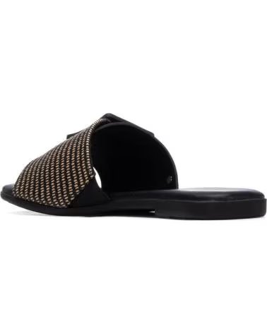 REFRESH SANDALES PLATES AVEC BOUCLE ET DÉTAIL TRESSÉ 175029 NEGRO