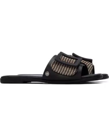 REFRESH SANDALES PLATES AVEC BOUCLE ET DÉTAIL TRESSÉ 175029 NEGRO