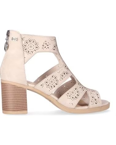 CHIKA10 SANDALIA CON TACON PARA MUJER ROSALINDA 07 COLOR BEIG