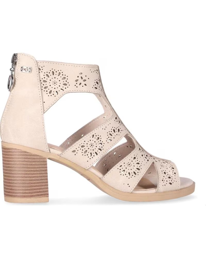CHIKA10 SANDALIA CON TACON PARA MUJER ROSALINDA 07 COLOR BEIG