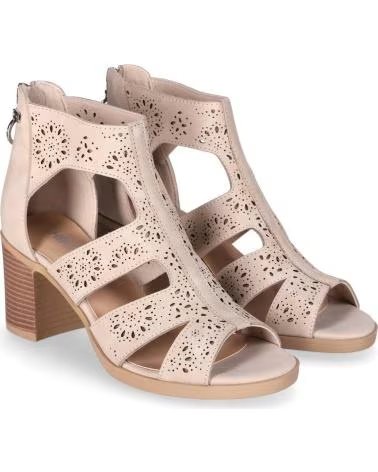 CHIKA10 SANDALIA CON TACON PARA MUJER ROSALINDA 07 COLOR BEIG