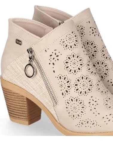CHIKA10 TONIA STIEFELETTEN MIT CUT-OUTS UND SEITLICHEM REISSVERSCHLUSS BEIG-BEIGE