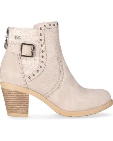 CHIKA10 STIVALETTI TONIA CON FIBBIA E BORCHIE DECORATIVE BEIG-BEIGE