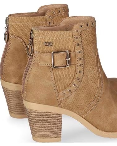 CHIKA10 TONIA STIEFELETTEN MIT SEITLICHER SCHNALLE UND BLOCKABSATZ CUERO-TAN