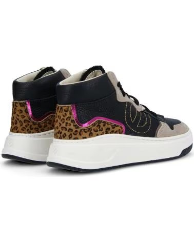 NO NAME ZAPATILLAS BRIDGET MID CON DETALLES ANIMAL PRINT BLACK