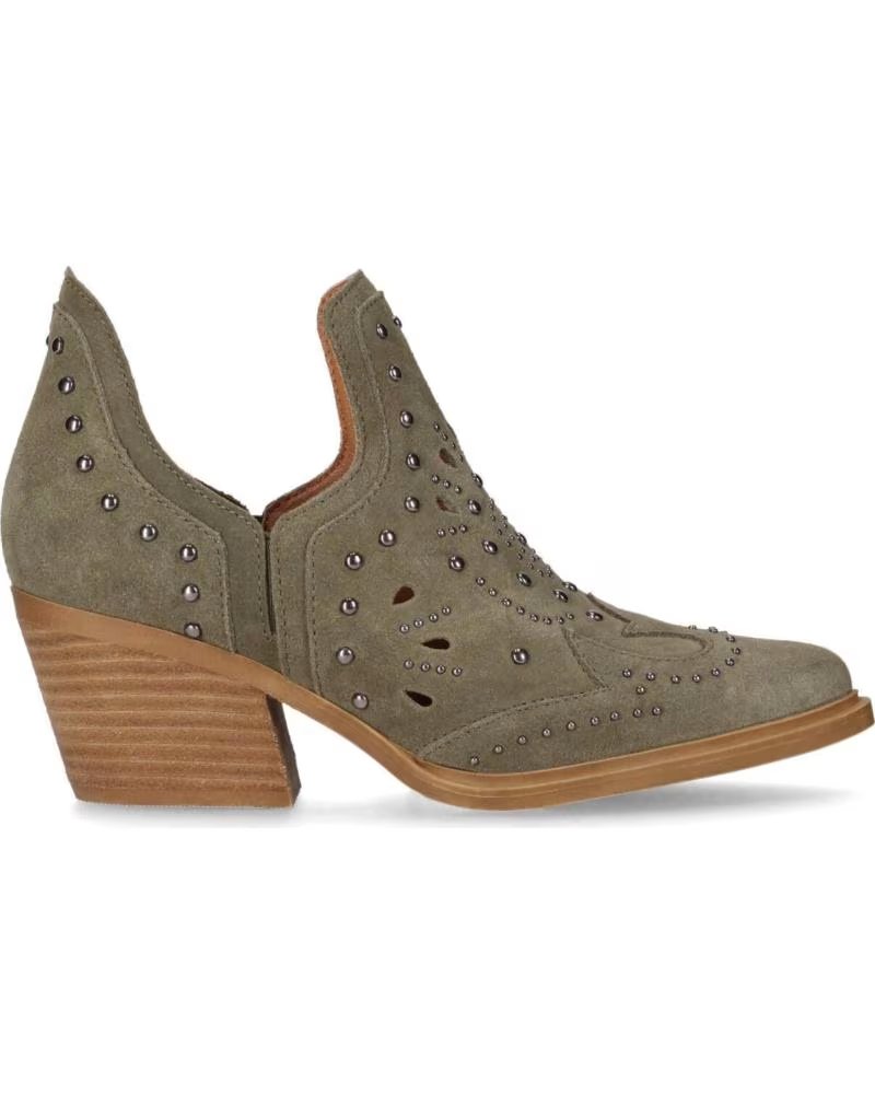 CHIKA10 BOTTINES NEREIDA AVEC DÉTAIL AJOURÉ ET TALON BLOC KAKI-KHAKI