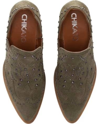 CHIKA10 BOTTINES NEREIDA AVEC DÉTAIL AJOURÉ ET TALON BLOC KAKI-KHAKI