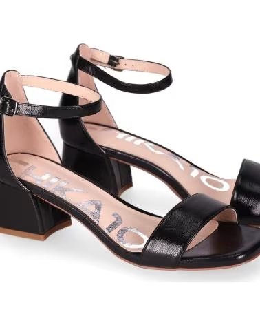 CHIKA10 SANDALIA TACON BAJO PARA MUJER MELANIA 12 COLOR NEGRO