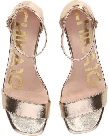 CHIKA10 SANDALE MELANIA À TALON BLOC PLATINO-LG GOLD