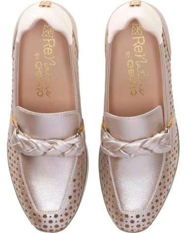 CHIKA10 WEDGE LOAFERS WITH BRAIDED DETAIL PLATINO-LG GOLD