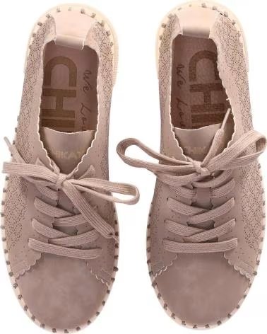 CHIKA10 CARMEN UP 03 SNEAKER MIT NAHTDETAILS TAUPE-TAUPE