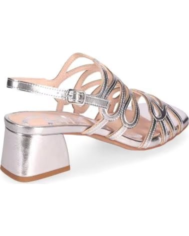 CHIKA10 MELANIA 09 SANDALE MIT BLOCKABSATZ UND CUT-OUT-DESIGN PLATA-SILVER