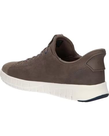 GEOX SNEAKERS GEOX U FLEXTRIDE PLUS IN PELLE SCAMOSCIATA GRIGIA C1018 DOVE GREY