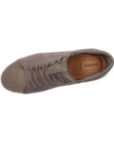 GEOX SNEAKERS GEOX U FLEXTRIDE PLUS IN PELLE SCAMOSCIATA GRIGIA C1018 DOVE GREY