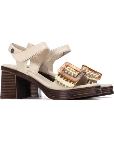 REFRESH SANDALE À TALONS AVEC DÉTAIL TRESSÉ ET FERMETURE VELCRO BEIGE