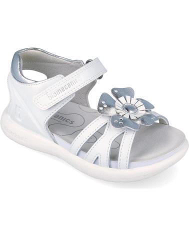 BIOMECANICS SANDALIAS CON DETALLE FLORAL Y CIERRE DE VELCRO BLANCO