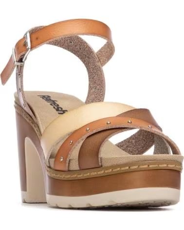 REFRESH SANDALE À TALONS AVEC PLATEFORME ET BRIDES CROISÉES BEIGE
